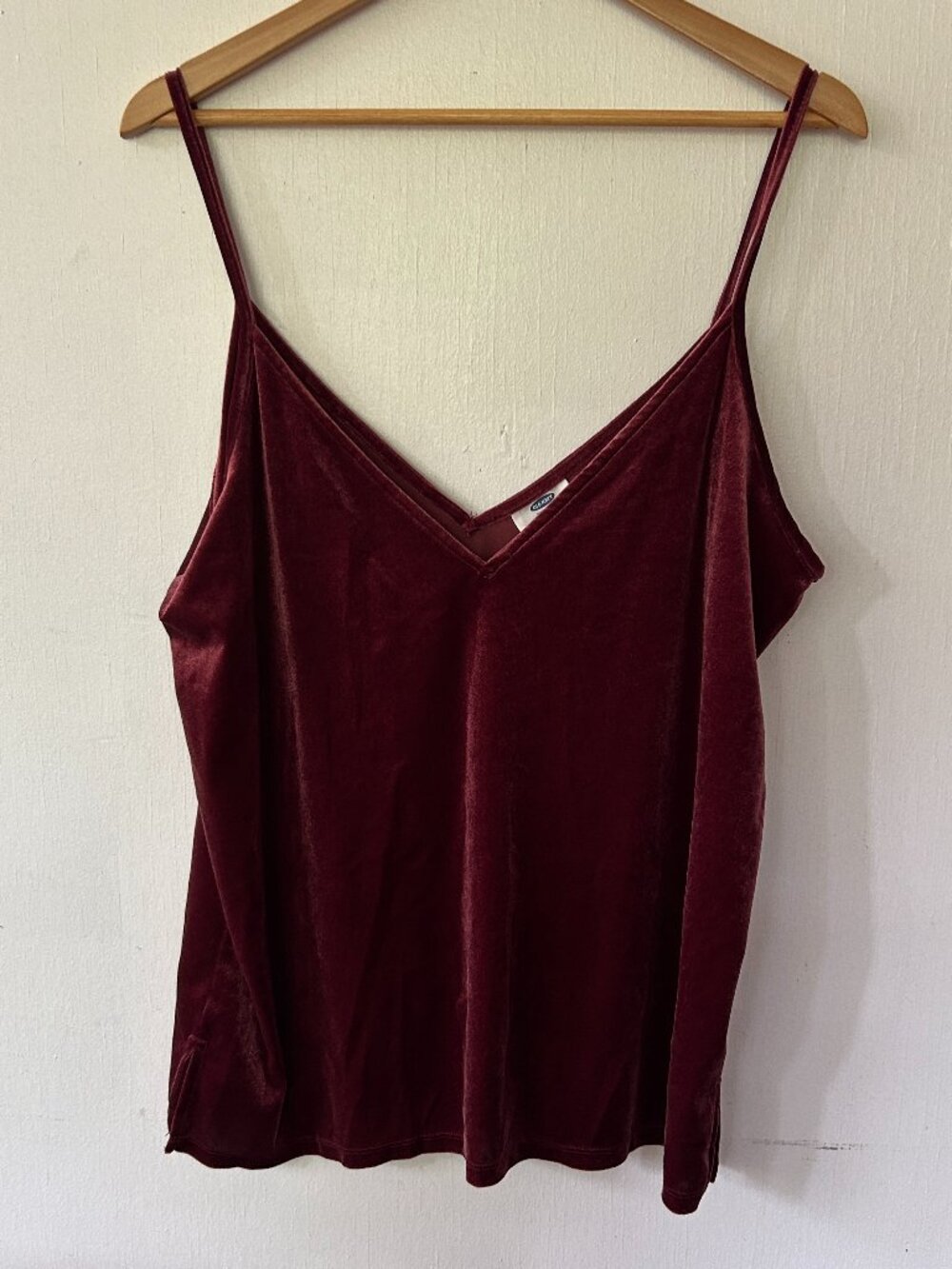 Old Navy Maroon‎ Velvet Tank Top Womens XL Strappy Holiday Luxe Fairy Grunge